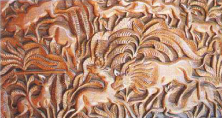 walnut wood carving