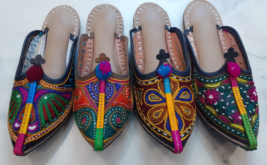 Leather Embroidered Mojari/Footware of Jodhpur, Rajasthan