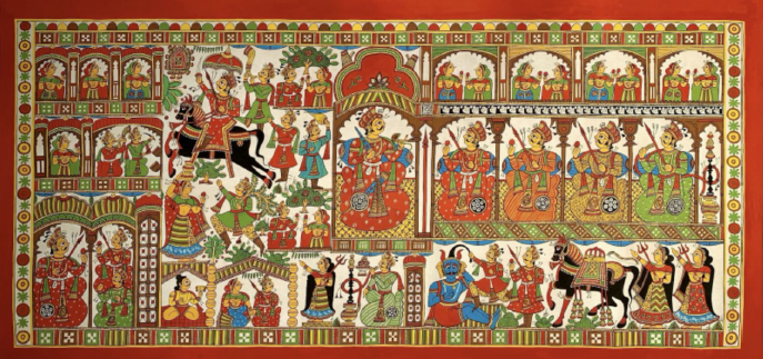 Phad Painting on Cloth of Bhilwara, Rajasthan